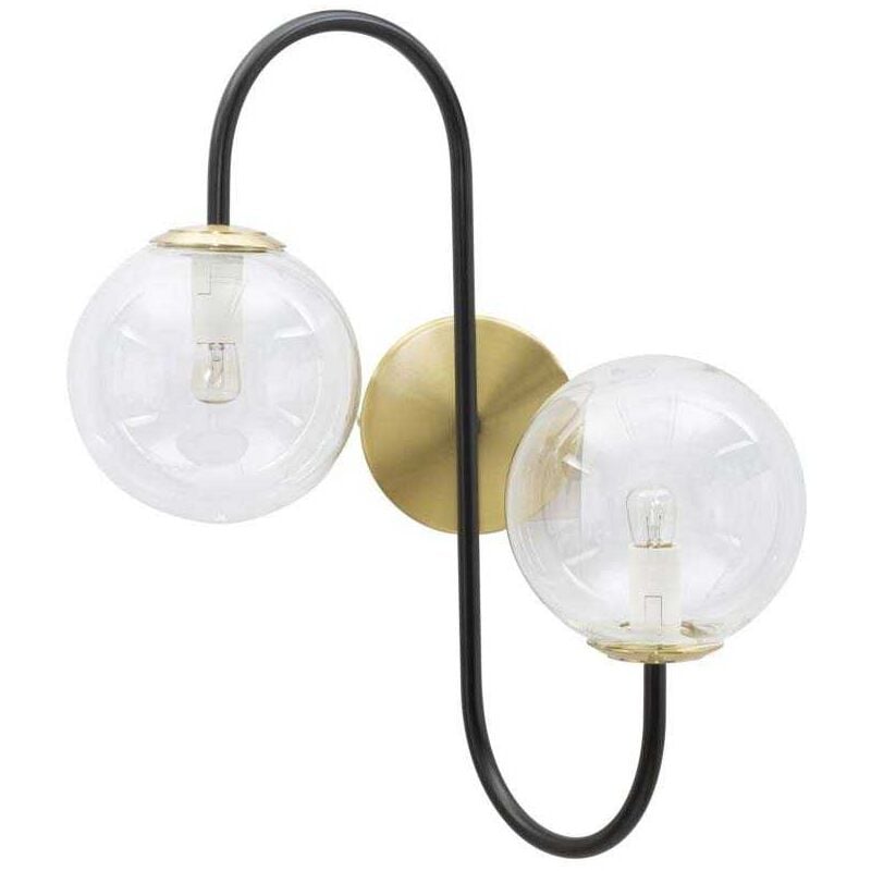 Applique murale en métal et verre Black 36 x 24 x 45 cm