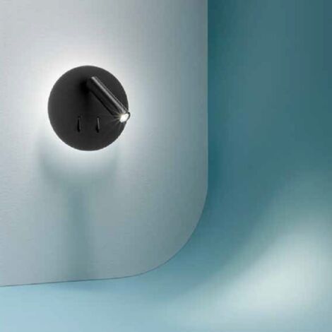 Applique Murale En Métal Noir, Design Moderne Avec Projecteur Orientable Led 6W+3W Intégré, Lumière Chaude 3000K - Perenz, Élégante Et Efficace