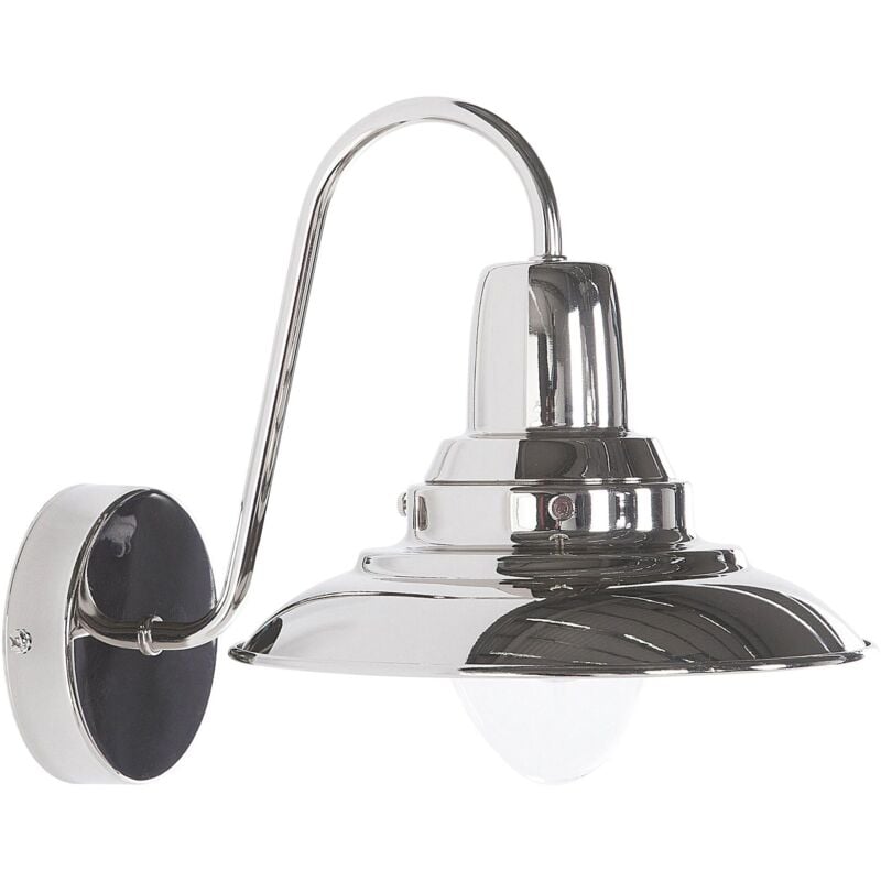 Applique Murale Lampe de Chevet Déco Tendance en Métal Argenté E14 Max 40W pour Éclairage de Salon ou Chambre au Style Rétro Vintage Beliani