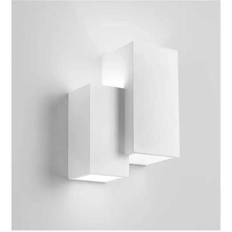 Applique Murale En Plâtre 2 Rectangles Blanc Ip20 Gs-e39 à Peindre