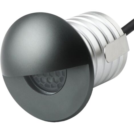 Applique murale encastrée au sol - en forme de croissant, anti-éblouissement, 3 W 12 V-24 V CC, étanche IP67, éclairage paysager extérieur intégré, lumière blanc chaud 3000 K (1 pièce)