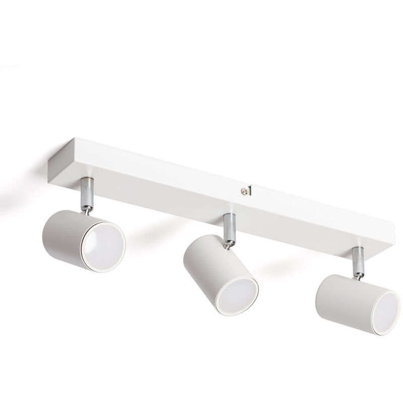 Plafonnier Orientable Métal 3 Spots Wuedy Blanc