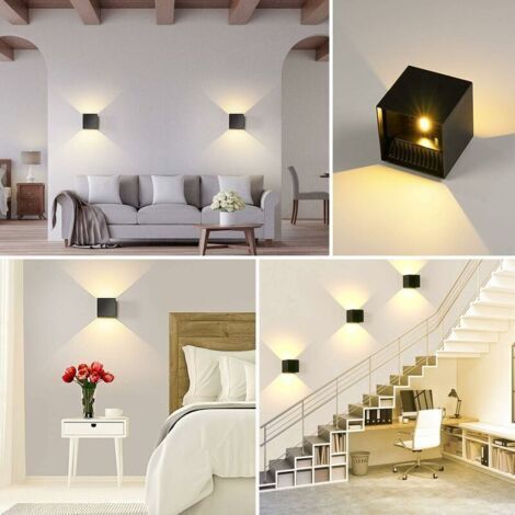 Applique murale étanche extérieur led simple réception fond applique murale BD80 noir 12W étanche réglable lumière chaude