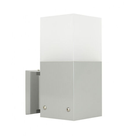 Applique murale ext. E27 argent IP44 SU-MA Cube CB-MAX