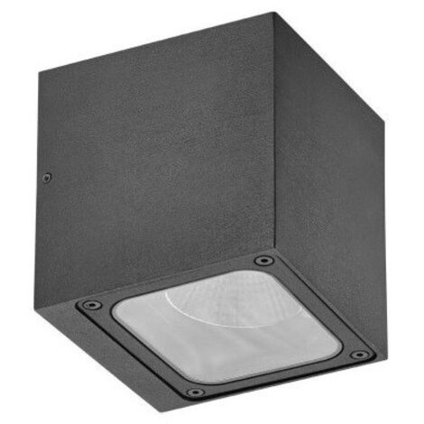 Applique murale exterieur LED 10W gris anthracite carré 120x120x120mm 3000K 700lm 230V IK10 IP65 NESTOR