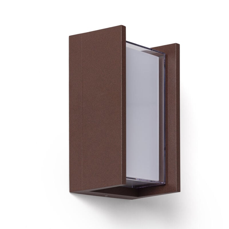 Applique murale extérieur led à double diffuseur sélectionnable Lysandra 12 w en aluminium cct Rouille