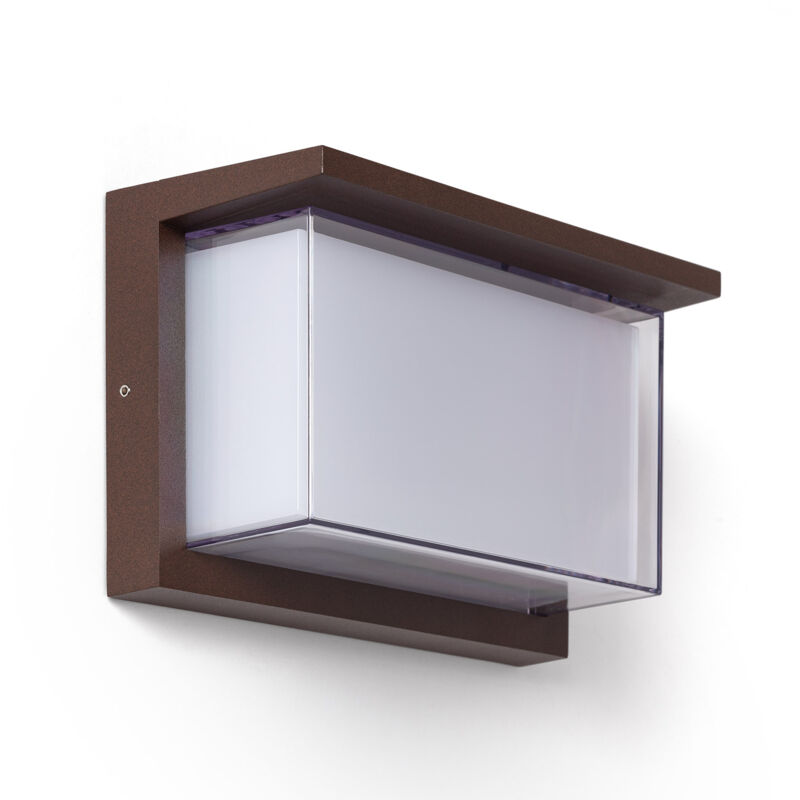 Applique murale extérieur led à double diffuseur sélectionnable Valorian 12 w en aluminium cct Rouille