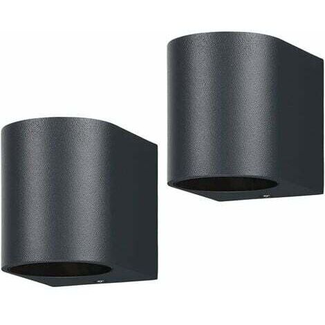 Applique Murale Exterieur Lot de 2, Gris Anthracite GU10 Aluminium Up Down Eclairage Exterieur, IP44 Étanche Luminaire Lumiere Lampe Exterieur pour Jardin, Cour, Patio, Balcon, Terrasse, Garage