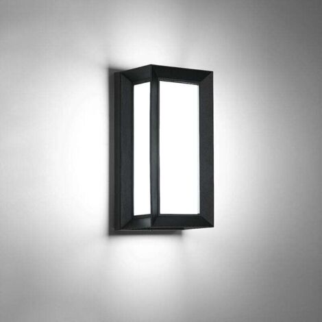 Applique Murale Extérieur Moderne LED 18W IP65 Etanche Rectangulaire Applique Exterieur LED en Métal pour Cour, Jardin, Patio, Villa, Couloir 6000K Blanc Froid