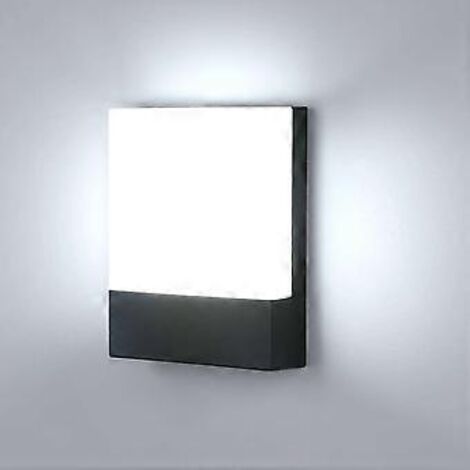 Applique murale extérieure 18 W, étanche IP65, noire, pour jardin, terrasse, balcon, cour, portail. Alimentation secteur.