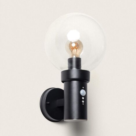 Applique Murale Extérieure Acier Inoxydable avec Détecteur PIR Optic  Noir
