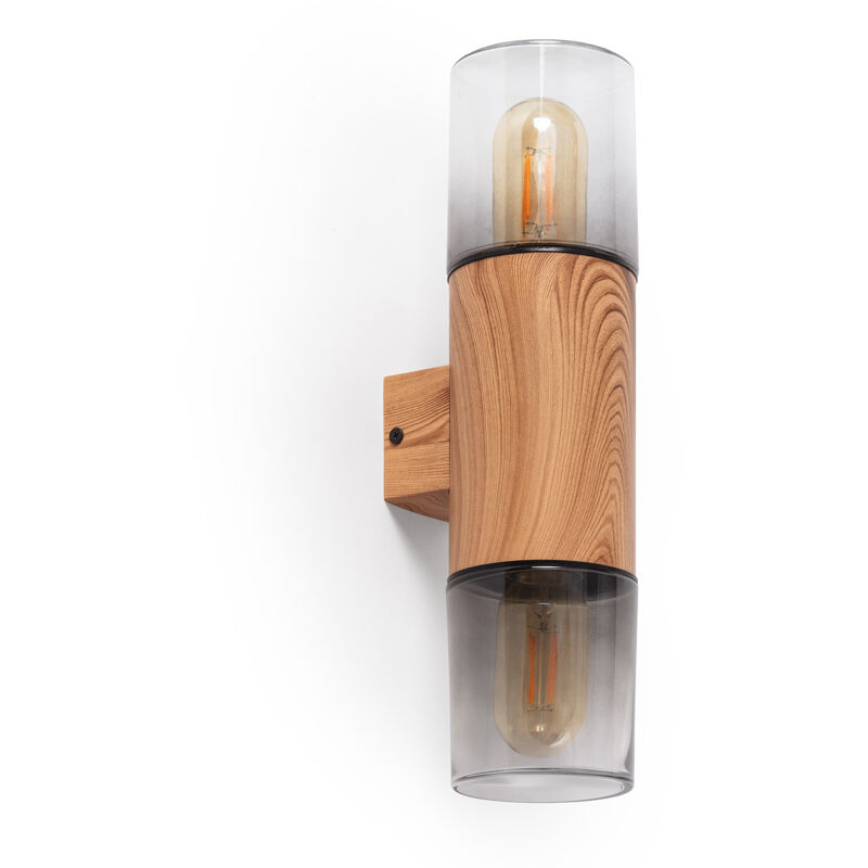 Applique Murale Extérieure Acier Inoxydable Emley Duo Brun clair