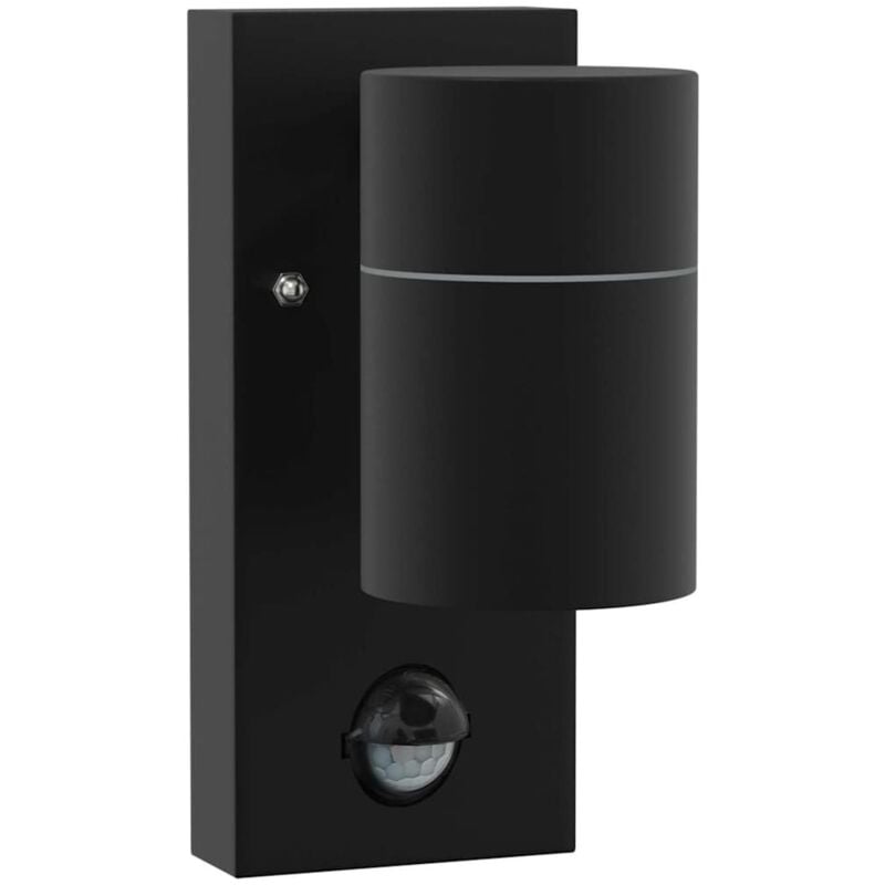 Vidaxl - Applique Murale avec Détecteur de Mouvement Noir Acier Inoxydable IP44