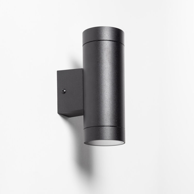 Applique Murale Extérieure Aluminium Double Éclairage Noire Oakham Noir