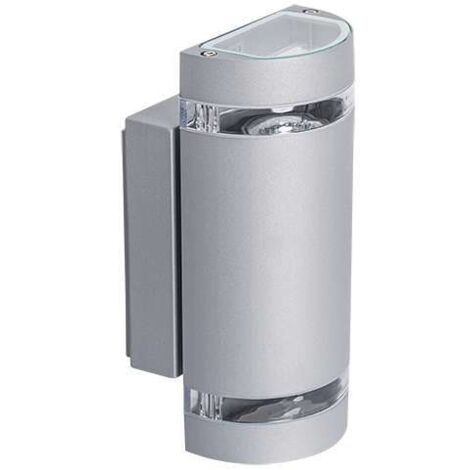 Applique murale extérieure – Aluminium gris – IP44 – Double faisceau – 235mm