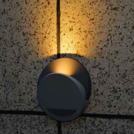Applique murale extérieure anthracite 177x160mm LED indirecte 3W 3000K 300lm IP44 Gea ARLUX
