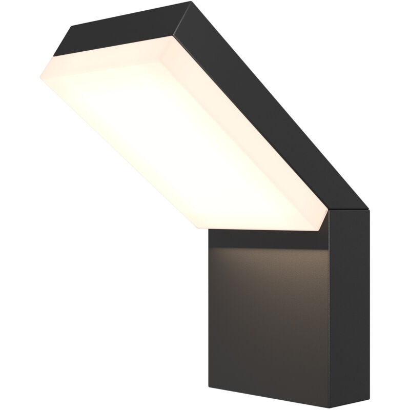 Applique murale extérieure Applique led aluminium noir éclairage d'entrée h 22 cm