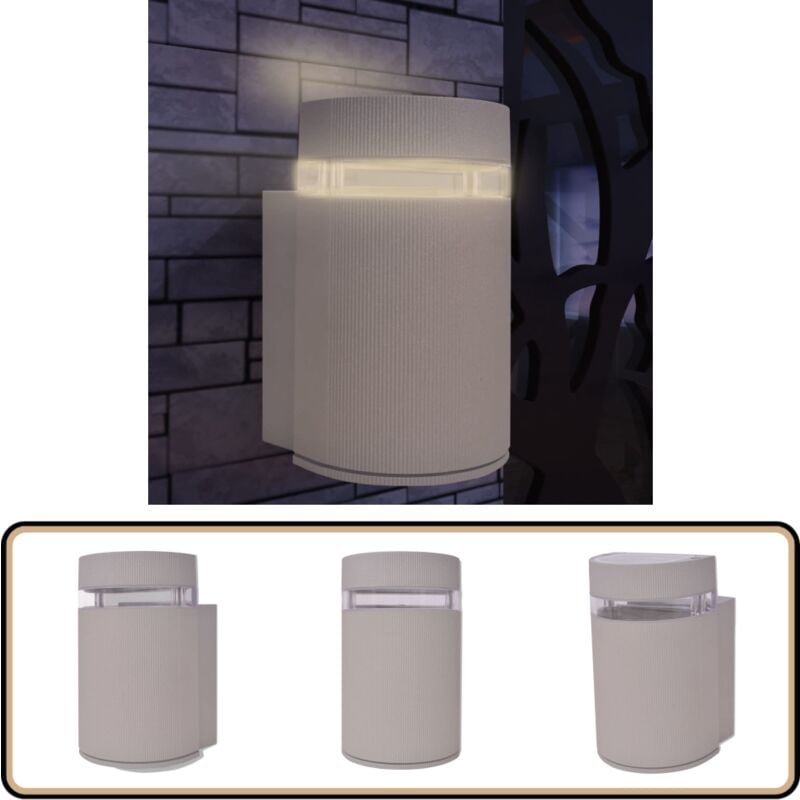 Applique murale extérieure demi-cylindrique Aluminium Gris - Applique Murale Exterieure - Éclairage Extérieur - Luminaire Mural - Lampadaire
