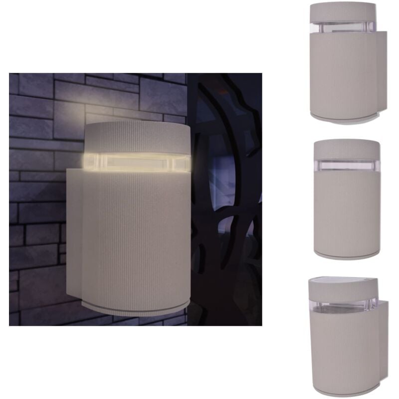 Applique murale extérieure demi-cylindrique Aluminium Gris - Applique Murale Exterieure - Éclairage Extérieur - Luminaire Mural - Lampadaire