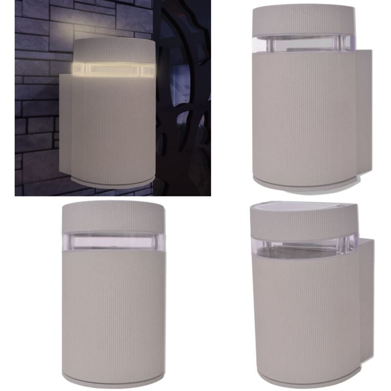 Applique murale extérieure demi-cylindrique Aluminium Gris - Applique Murale Exterieure - Éclairage Extérieur - Luminaire Mural - Lampadaire