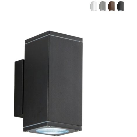 Applique murale extérieure en aluminium double éclairage H19cm Nevada - Noir