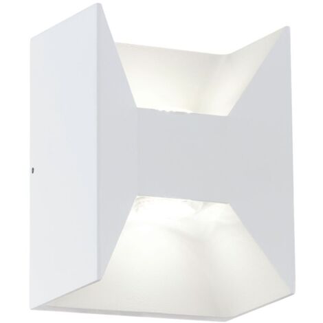 Applique murale extérieure en forme de X Morino LED H18 cm IP44 - Blanc - Blanc