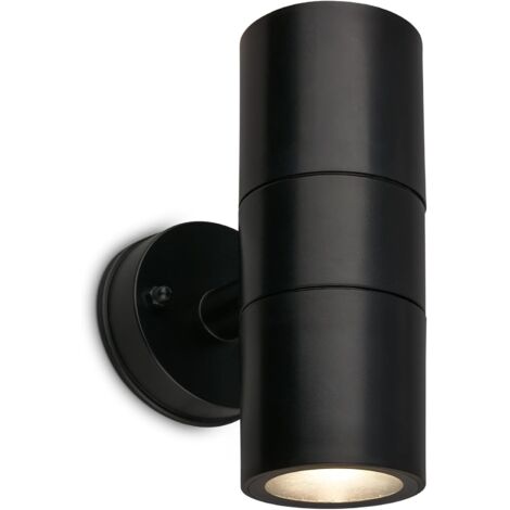 Applique murale extérieure IP54, protection contre les projections d'eau et la poussière, douille GU10, max. 7W, Lampe extérieure, Éclairage extérieur, 16x7,5x11 cm, Noir