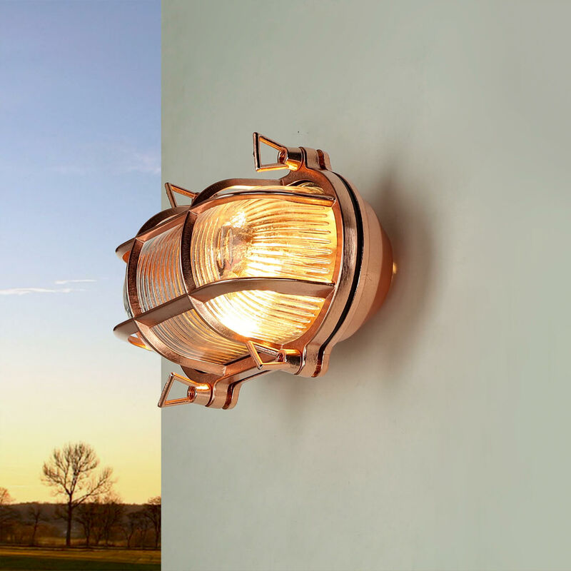 Applique Murale Extérieure Laiton Massif IP64 Cuivre E27 Applique Maritime Jardin Extérieur