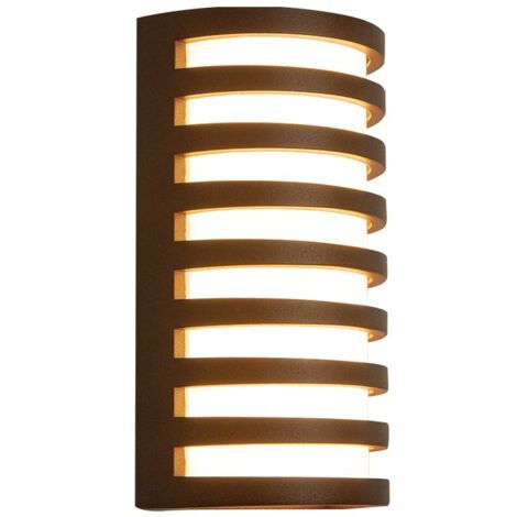 Applique Murale Extérieure LED 10W IP65 Marron Zambelis - Blanc chaud - 3000K