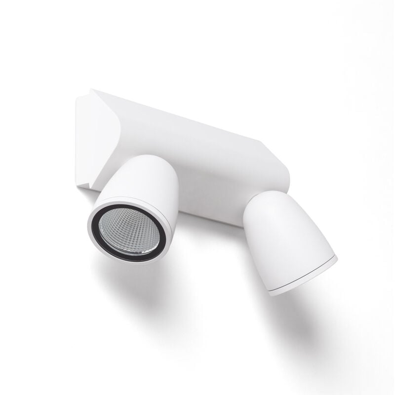 Applique Murale Extérieure led 12W Aluminio Abel Large 2 Spots Blanc