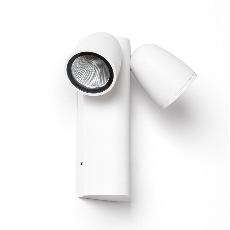 Ledkia - Applique Murale Extérieure led 12W Aluminium Abel 2 Spots Blanc