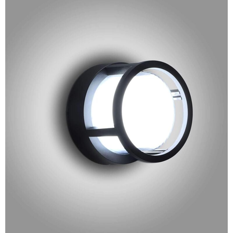 Applique Murale Extérieure LED 12W étanche IP65 Lampe Murale Extérieure En Aluminium Rond Pour Cour Jardin Terrasse Proche Mur Pathway Patio Villa