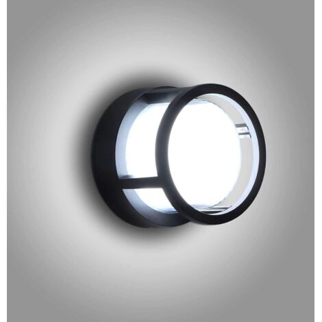 Applique Murale Extérieure LED 12W étanche IP65 Lampe Murale Extérieure En Aluminium Rond Pour Cour Jardin Terrasse Proche Mur Pathway Patio Villa Couloir (Blanc Froid)