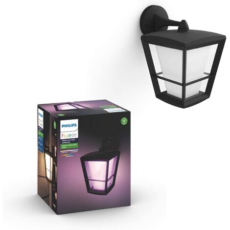 Applique murale extérieure LED 15 W – Aluminium et verre trempé – IP44 résistant aux projections d'eau – Compatible avec pont Philips Hue - R773751