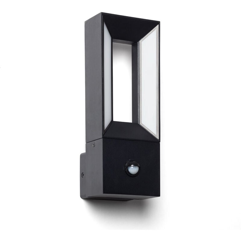 Applique Murale Extérieure led Aluminium 2x5W Trimel avec Détecteur de Mouvement Noir