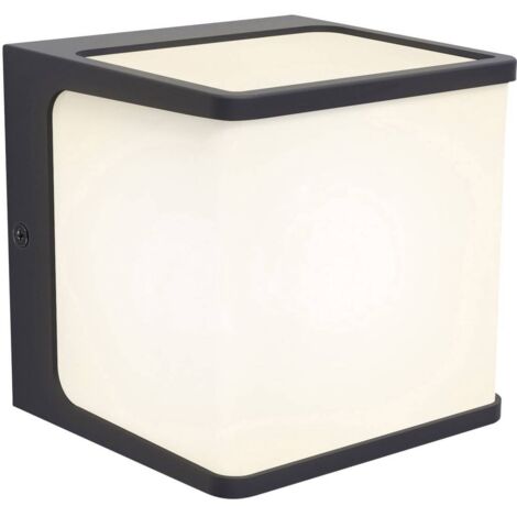 Applique murale extérieure LED anthracite IP54 – Fonte d'aluminium – 800 lm – 3000 K – 110x100 mm – Pour terrasses et jardins – Lutec