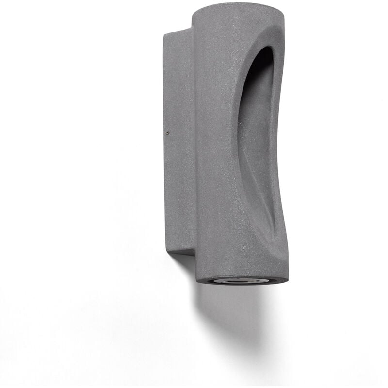 Ledkia - Applique Murale Extérieure led Dimmable 12W Ciment Large Brinvo Gris Pierre