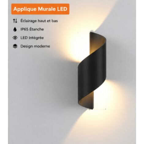 Applique murale extérieure LED étanche ultra-lumineuse pour couloir, escalier, balcon de salon, mur extérieur simple, cour d'entrée de villa.