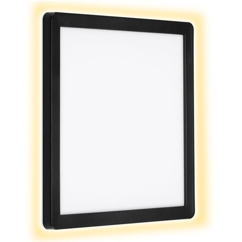 Applique murale extérieure led telefunken nizza, 15 w, 2000 lm, IP44, noir, plastique, 25 x 25 x 2,8 cm