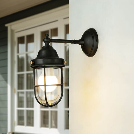 Applique murale extérieure Maritim E27 IP44 laiton verre inox Lampe extérieure murale