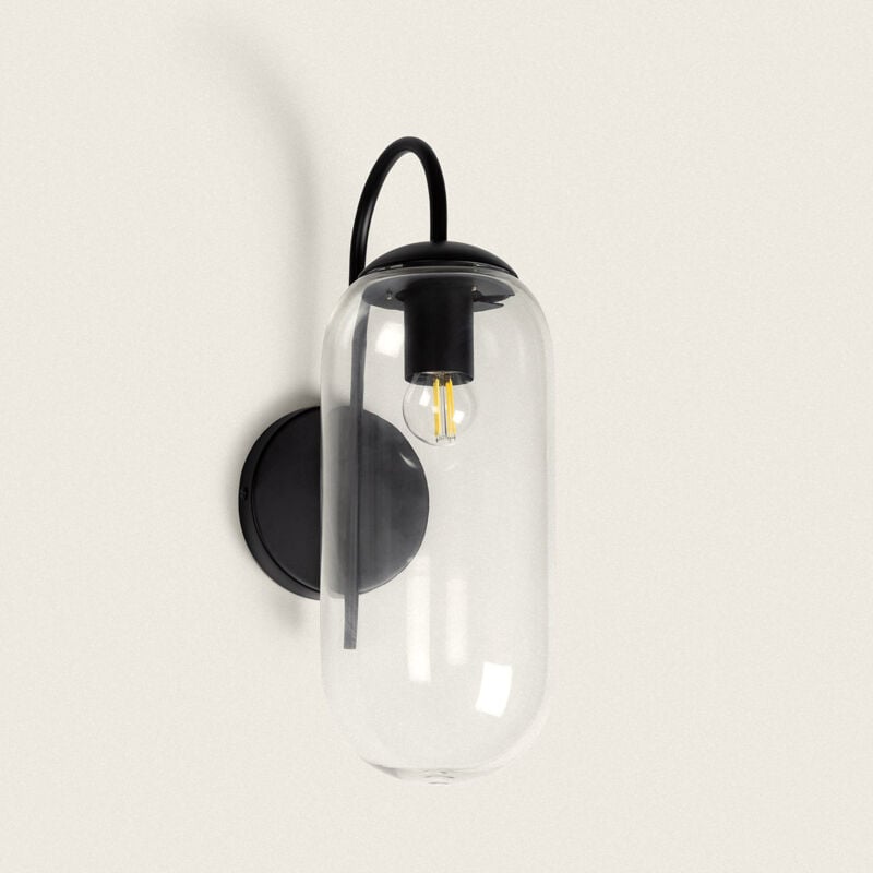 Applique Murale Extérieure Métal et Verre Dubah Noir