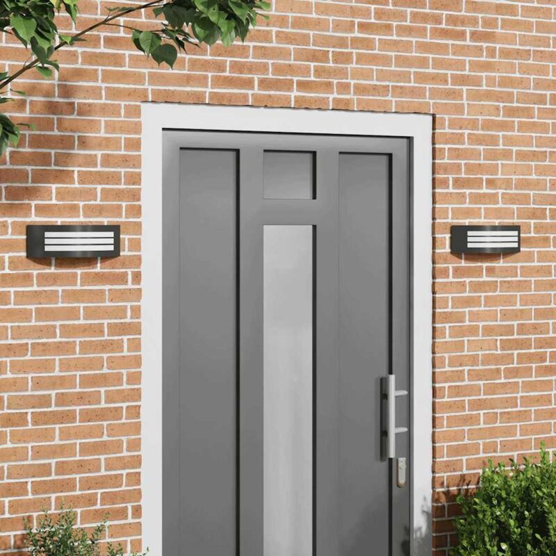 Vidaxl - Applique murale extérieure 2 pièces en acier inoxydable noir IP44