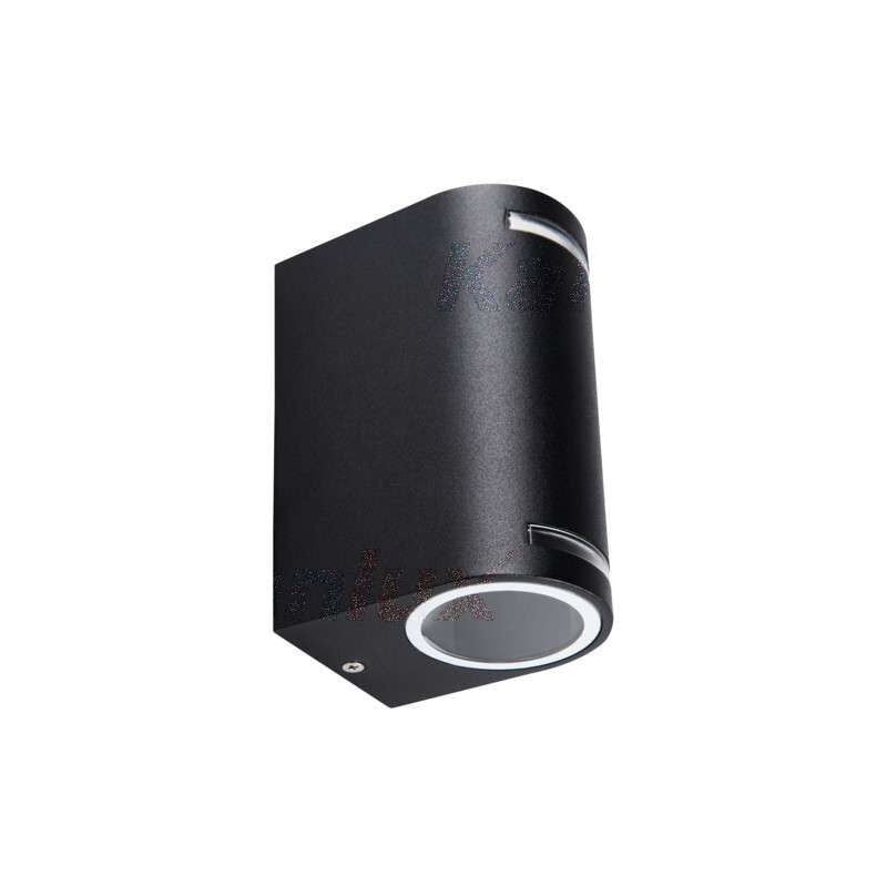 Luminaire mural pour 2 ampoules GU10 étanche IP44 Noir
