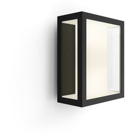 Applique murale extérieure noire – Verre métallique – IP44 – 1200 lm – Compatible Philips Hue – Hauteur 24 cm, Longueur 19 cm, Largeur 11,7 cm - 1743030p7