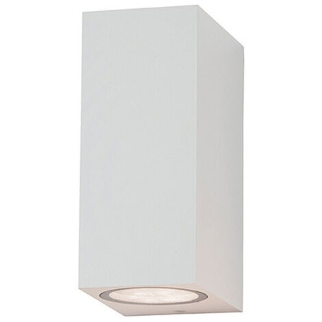 Applique Murale Extérieure Pour 2 Ampoules LED GU10 IP54 Blanc Sablé ZAMBELIS