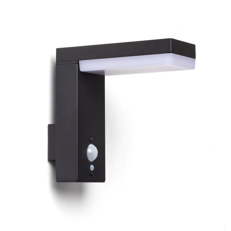 Applique Murale Extérieure Solaire led Aluminium avec Détecteur de Mouvement Goran Noir