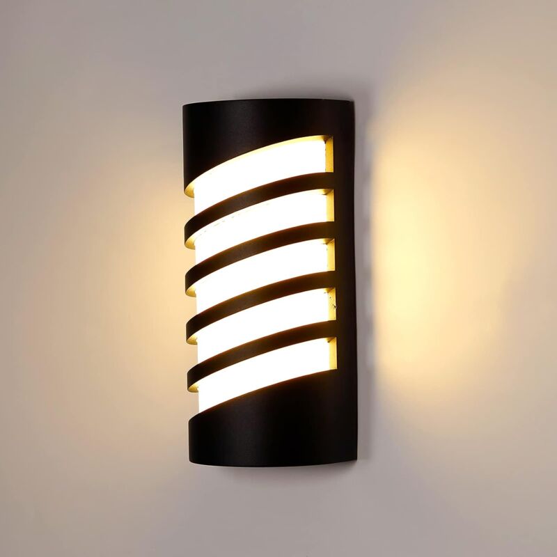 Applique Murale Exterieur/Interieur,Moderne Lampe Exterieur Murale led 12W Etanche IP65 1100LM 3000K Blanc Chaud Luminaire Applique Murale pour