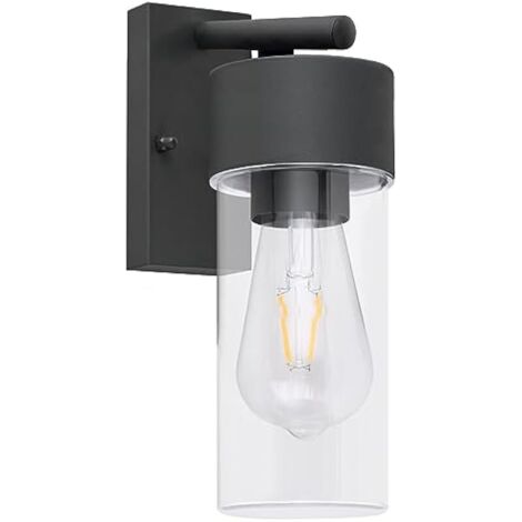 Applique Murale Exterieur,Moderne E27 Base Lampe Murale,IP44 Etanche Luminaire Exterieur,Gris foncé Eclairage exterieur pour Porte Couloir Salon Chambre