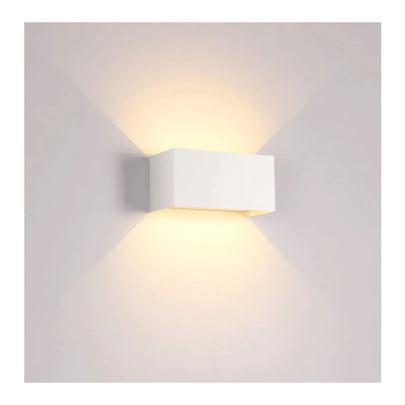 Applique murale extérieure pour balcon étanche super lumineuse led haut et bas double tête 12W blanc