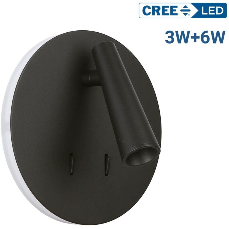 Barcelona Led - Applique murale 'felam' - 3W + 6W - 2700K - irc 85 - Noir Barcelona Led - Applique murale 'felam' - 3W + 6W - 2700K - irc 85 - Noir